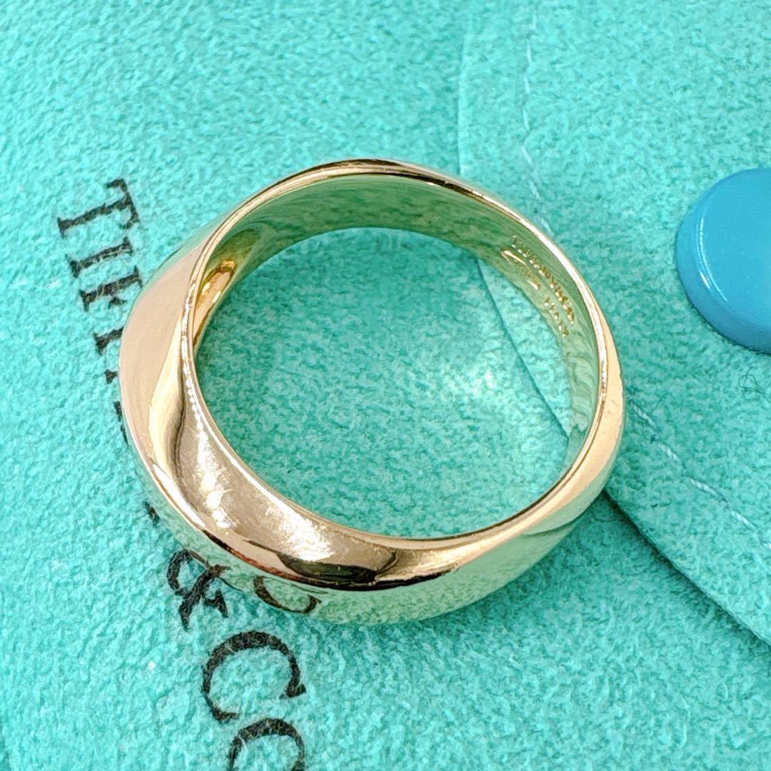 美品 オールドティファニー ナイフエッジ リング 13号 6.28g k18