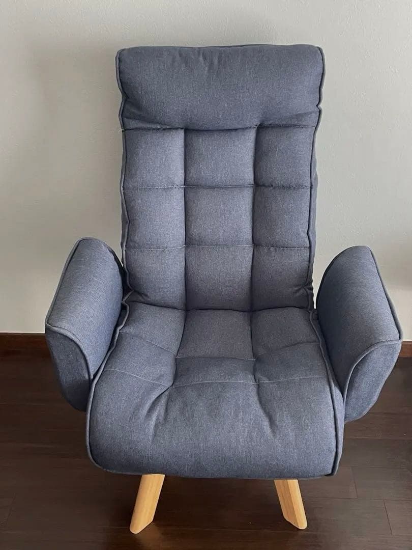 送料込】アイリスオーヤマ 回転ファブリックチェア 椅子　ネイビー FAC-KHB