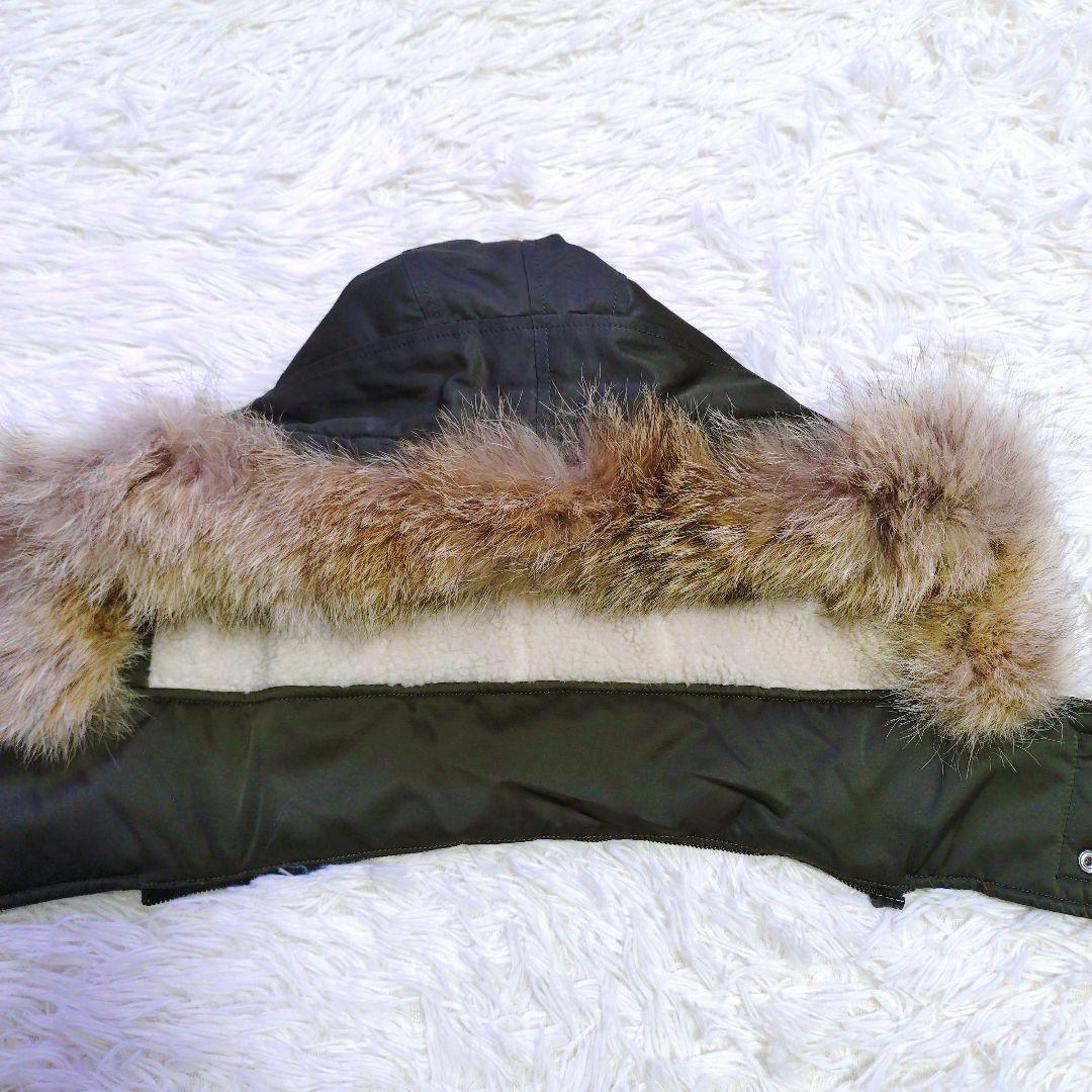 タグ付き】セオリー リアルファー付き ダウンジャケット 緑系 カーキ S