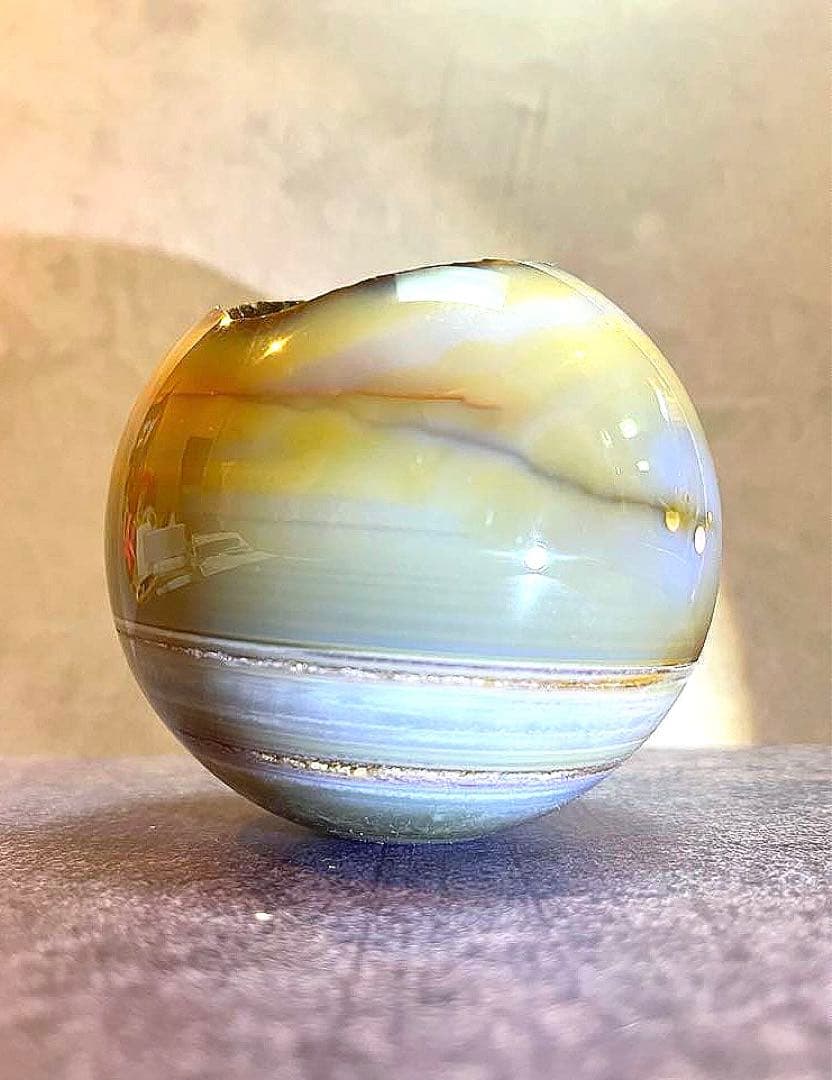 アゲートボール 土星みたいな瑪瑙　直径9㎝