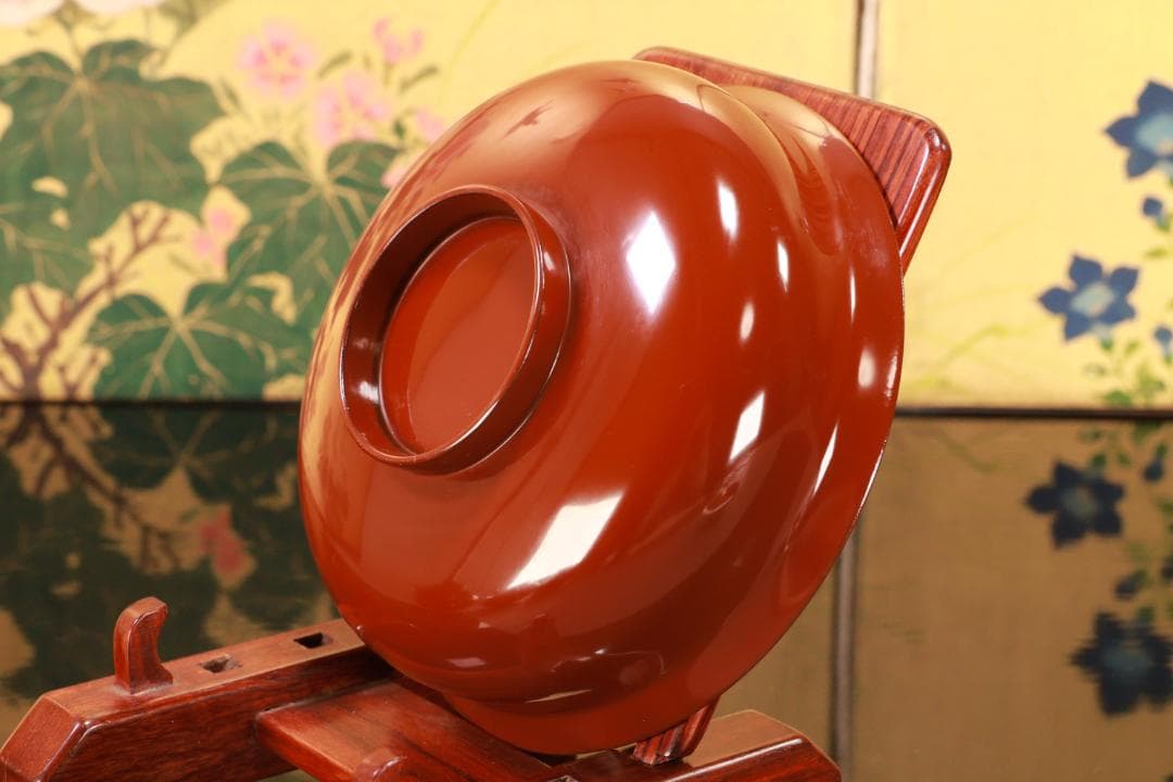 BJ103 時代輪島塗 烏漆絵 日乃出金蒔絵 煮物椀 五客 木製 吸物椀