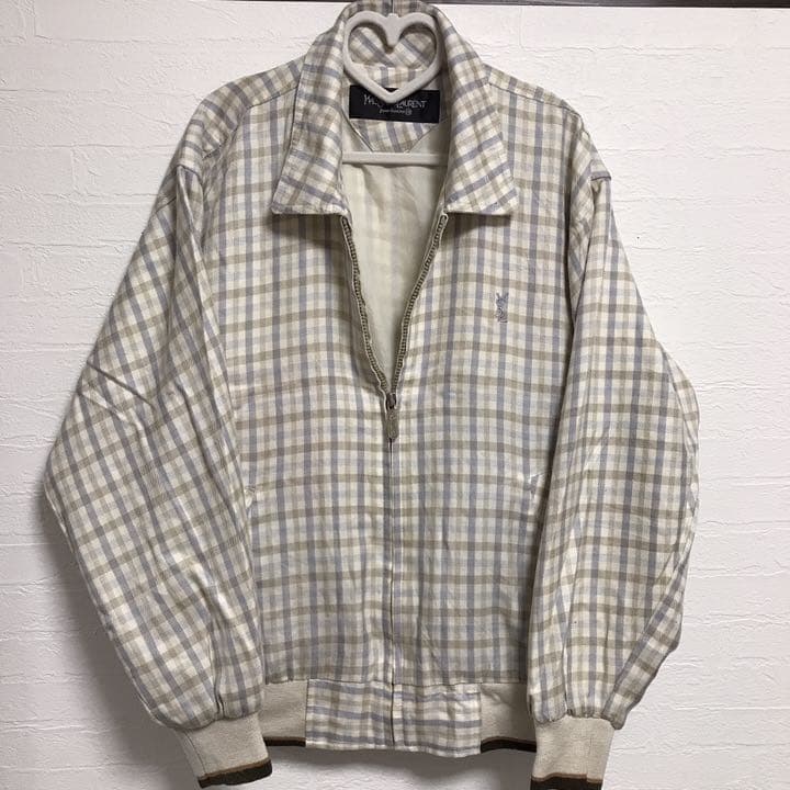 イヴ・サンローラン チェックブルゾン 古着 - メルカリ