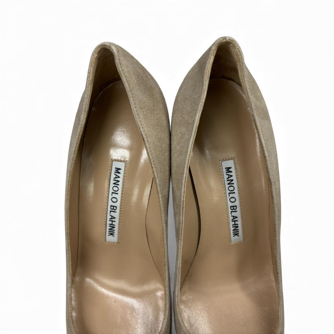 新品級 マノロブラニク スエード ポインテッドパンプス 37.5 24.5cm