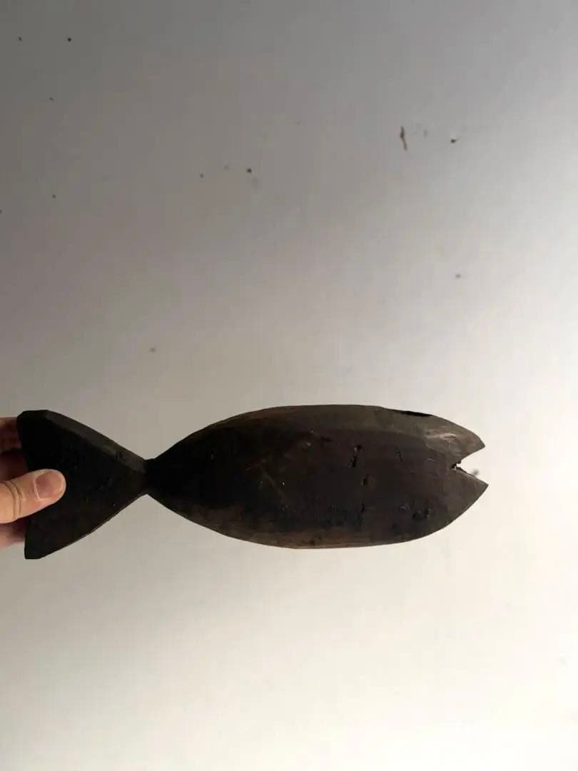 814 古道具 素朴な魚のオブジェ 自在鉤 魚横木 ジャンク インテリア