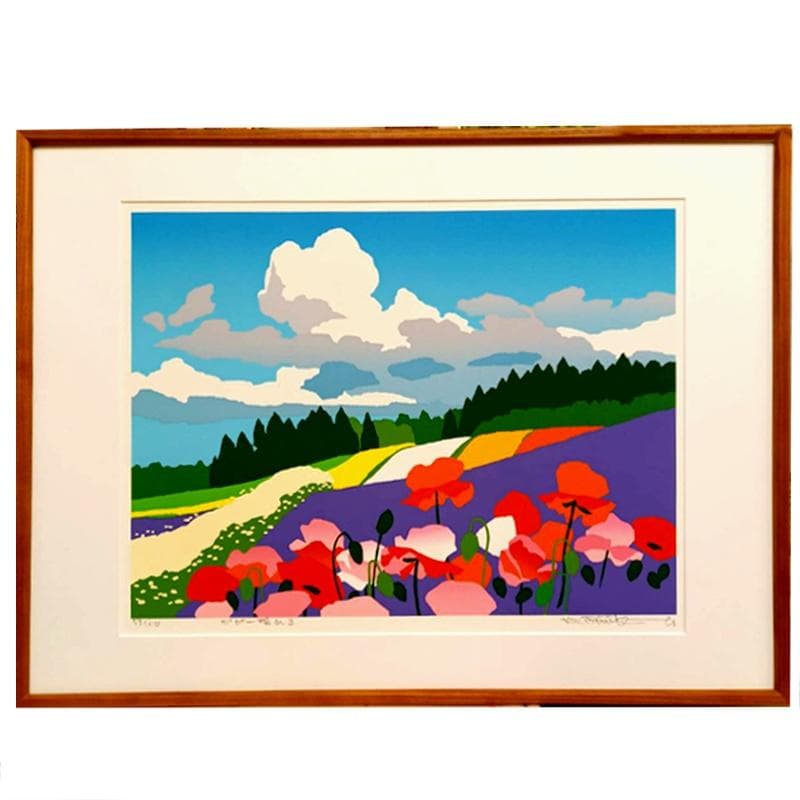 ☆藤倉英幸☆「ポピー揺れる」シルクスクリーン　全紙サイズ　未使用！