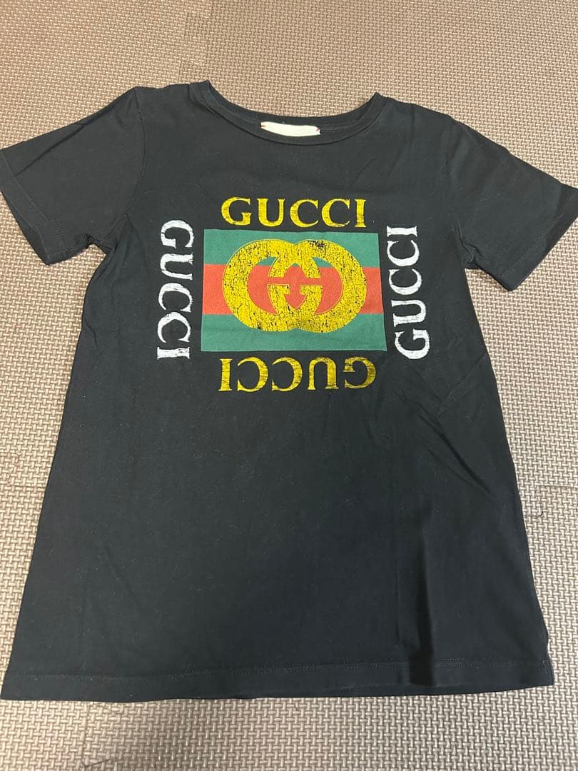 GUCCI キッズ Tシャツ サイズ8 ブラック free-gucci-guwop-kids-t-shirt-