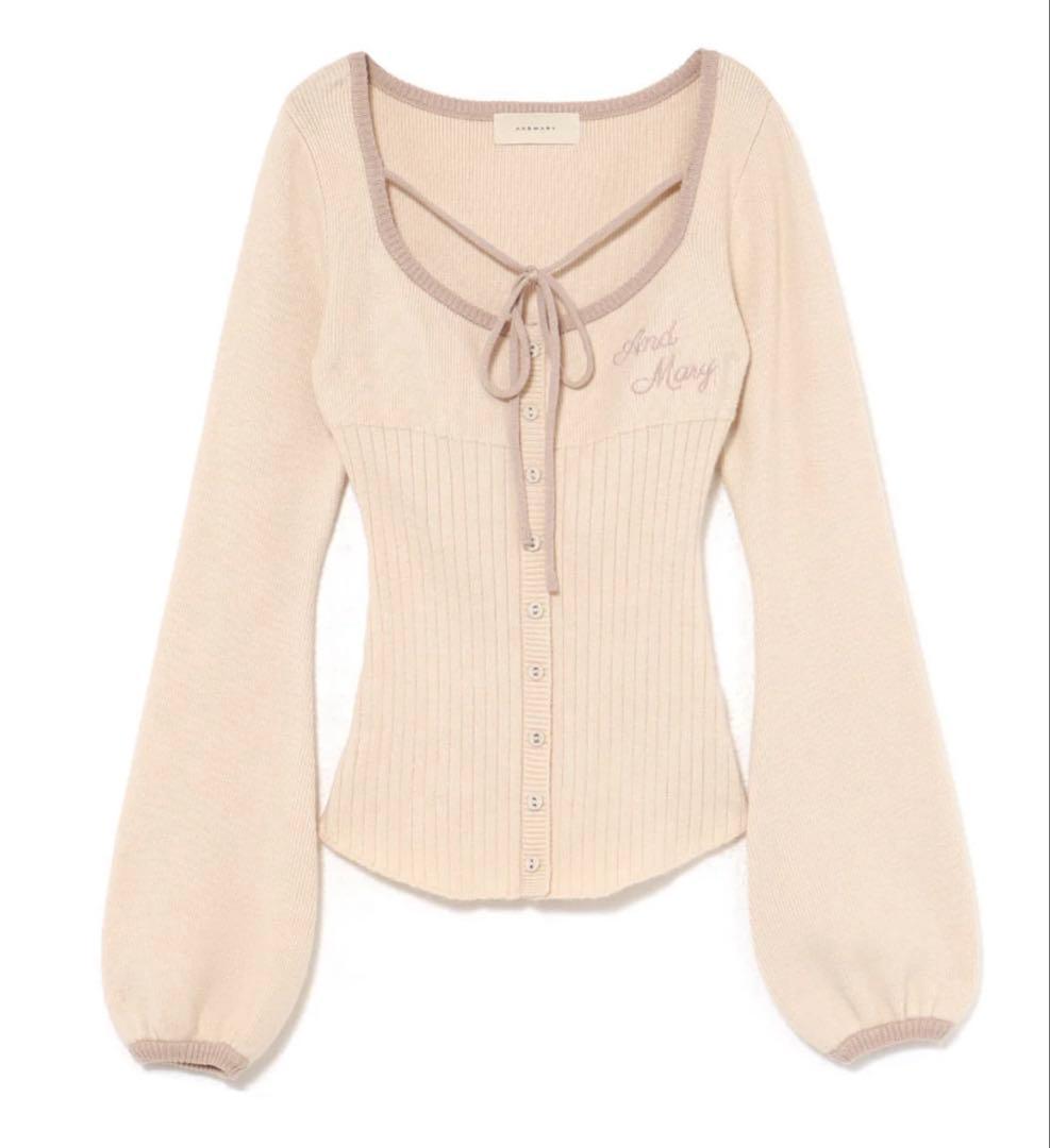 andmary Sonique knit tops ivory - メルカリ