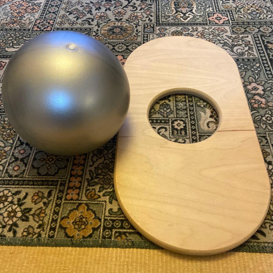 バランスボード シルバー 木製 約30cm