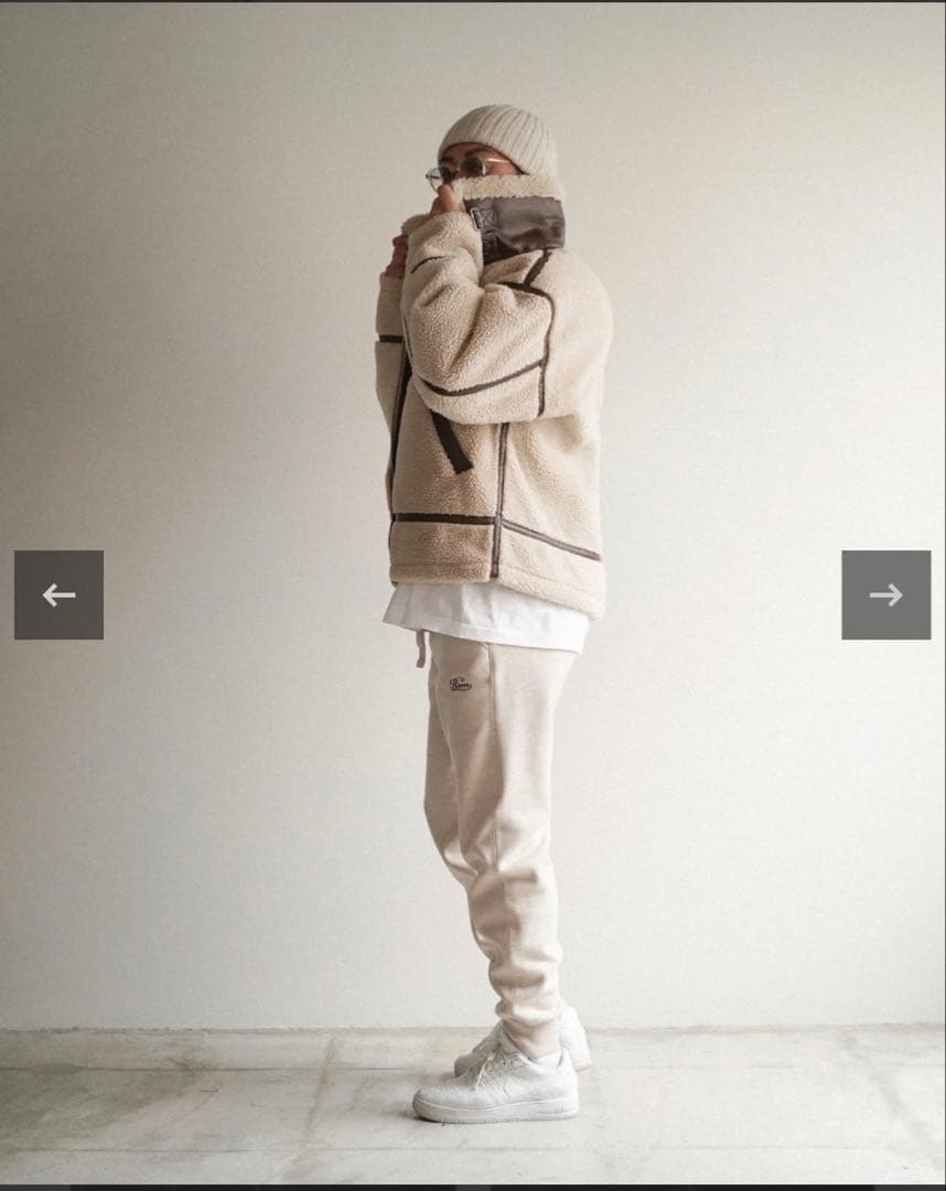 #Re.room ベージュ ボアジャケット ファスナー付き