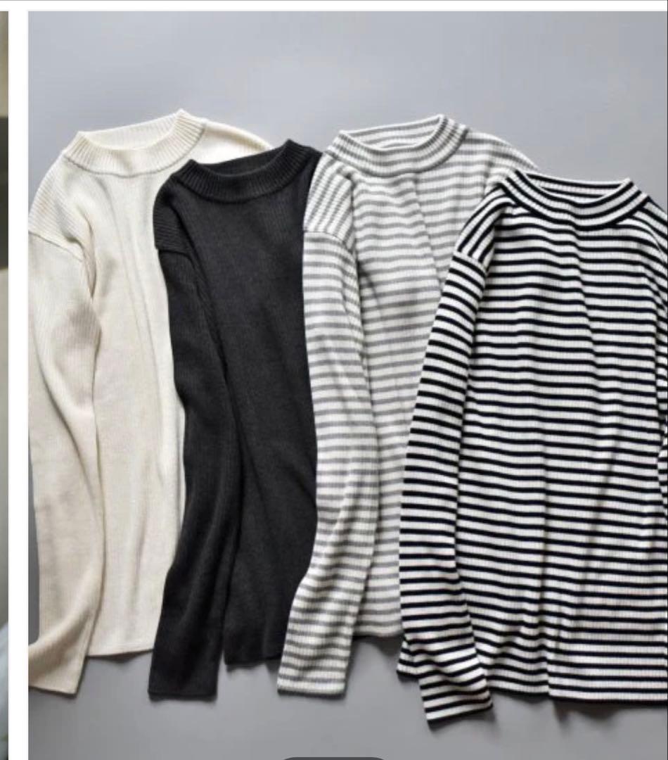 our 洗えるハイネックニット オフホワイト