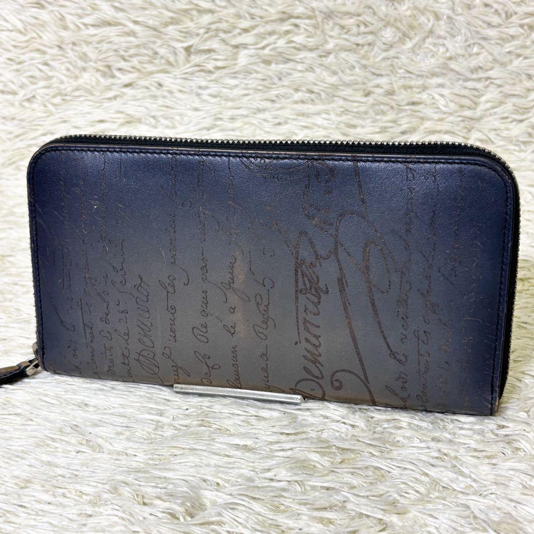 【極美品】ベルルッティ 長財布 イタウバ カリグラフィ スクリットレザー グレー