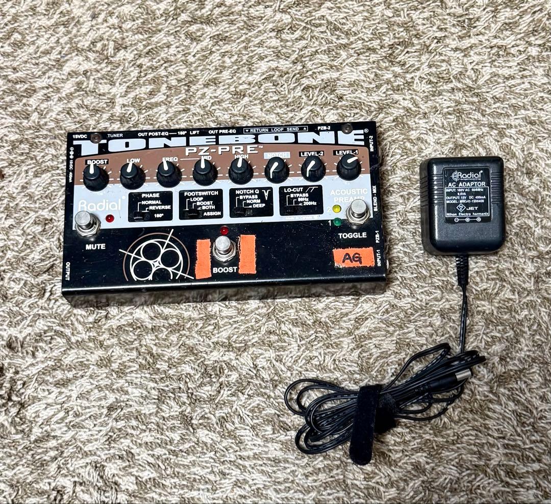 Radial PZ-Pre アコースティックプリアンプ　DI ACアダプター付き