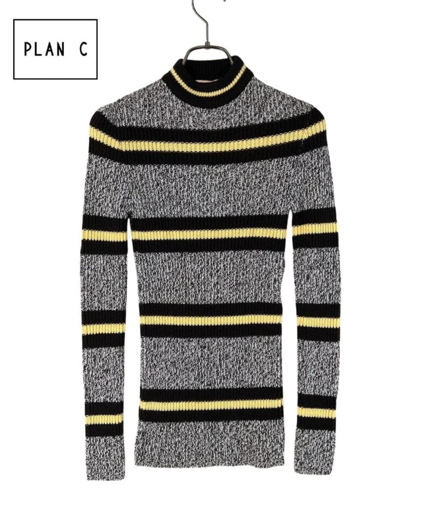 【新品】Plan C クルーネック ボーダー ウール ニット 36