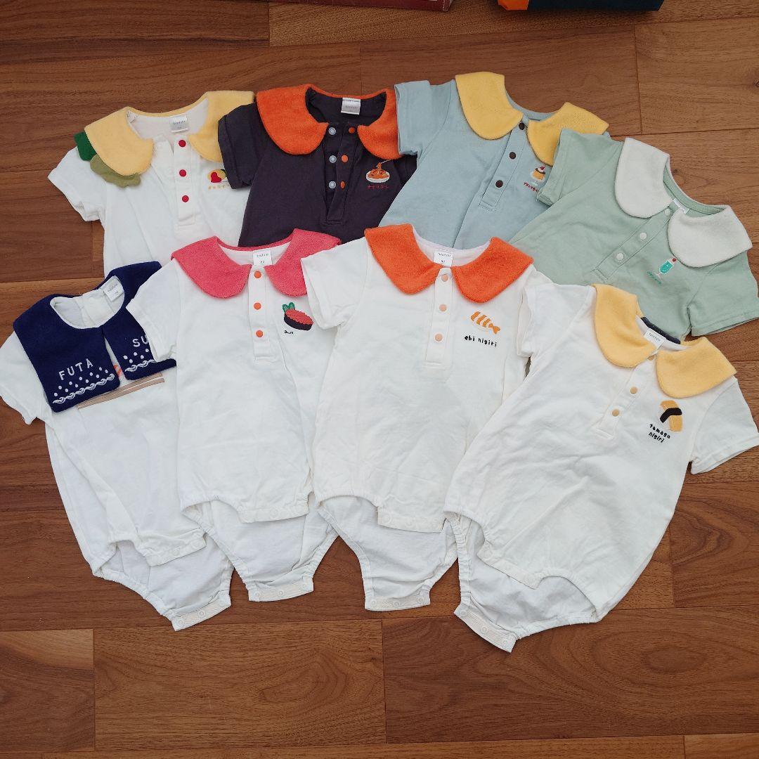 futafuta おすしシリーズロンパース 80サイズ 8着セット 双子