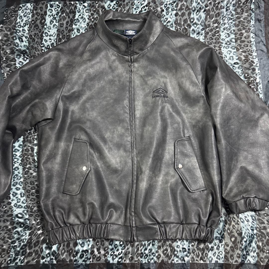 UMBRO/アンブロ レザージャケット　ブルゾン　ライダース　ブラック　黒