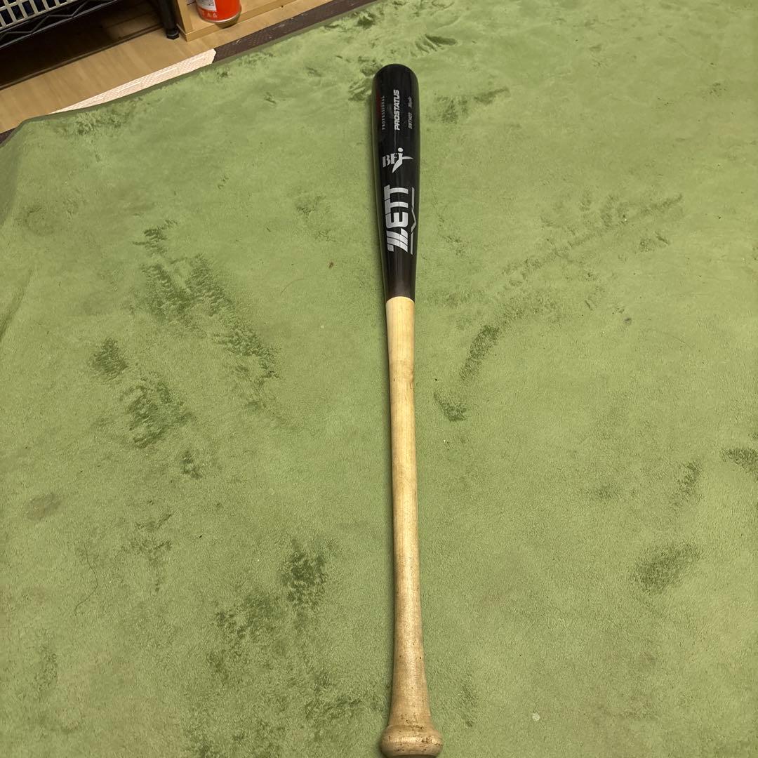 ZETT 硬式木製バット 黒/ナチュラル