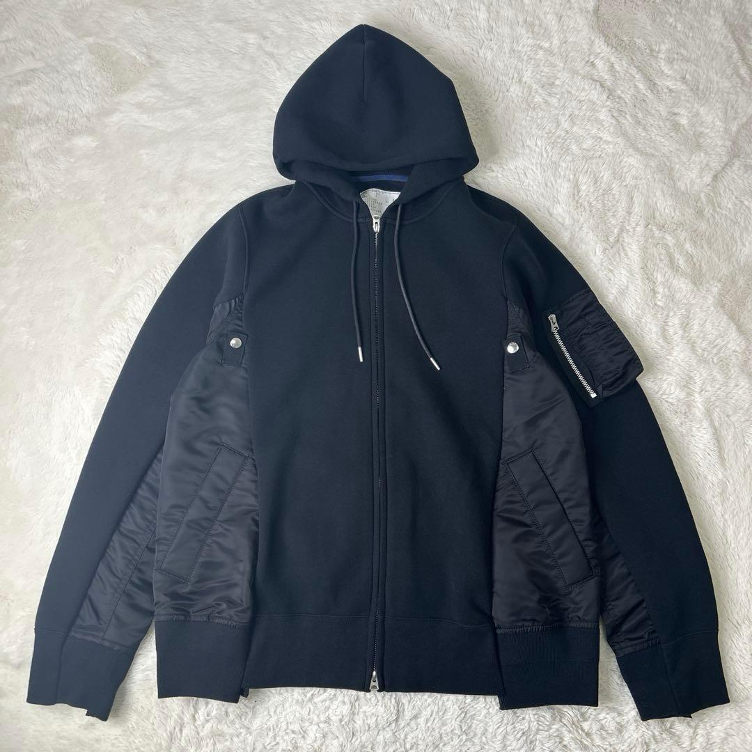美品 sacai /サカイ AD2024 SCM-056 4 XL パーカー 黒