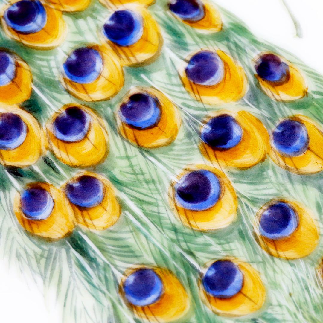 美品 1級品】マイセン 孔雀 陶板画 プラーク 額装 送料込み