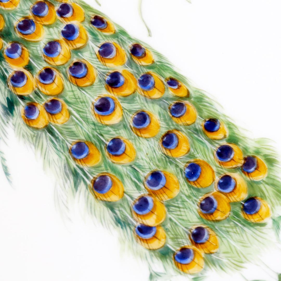 美品 1級品】マイセン 孔雀 陶板画 プラーク 額装 送料込み