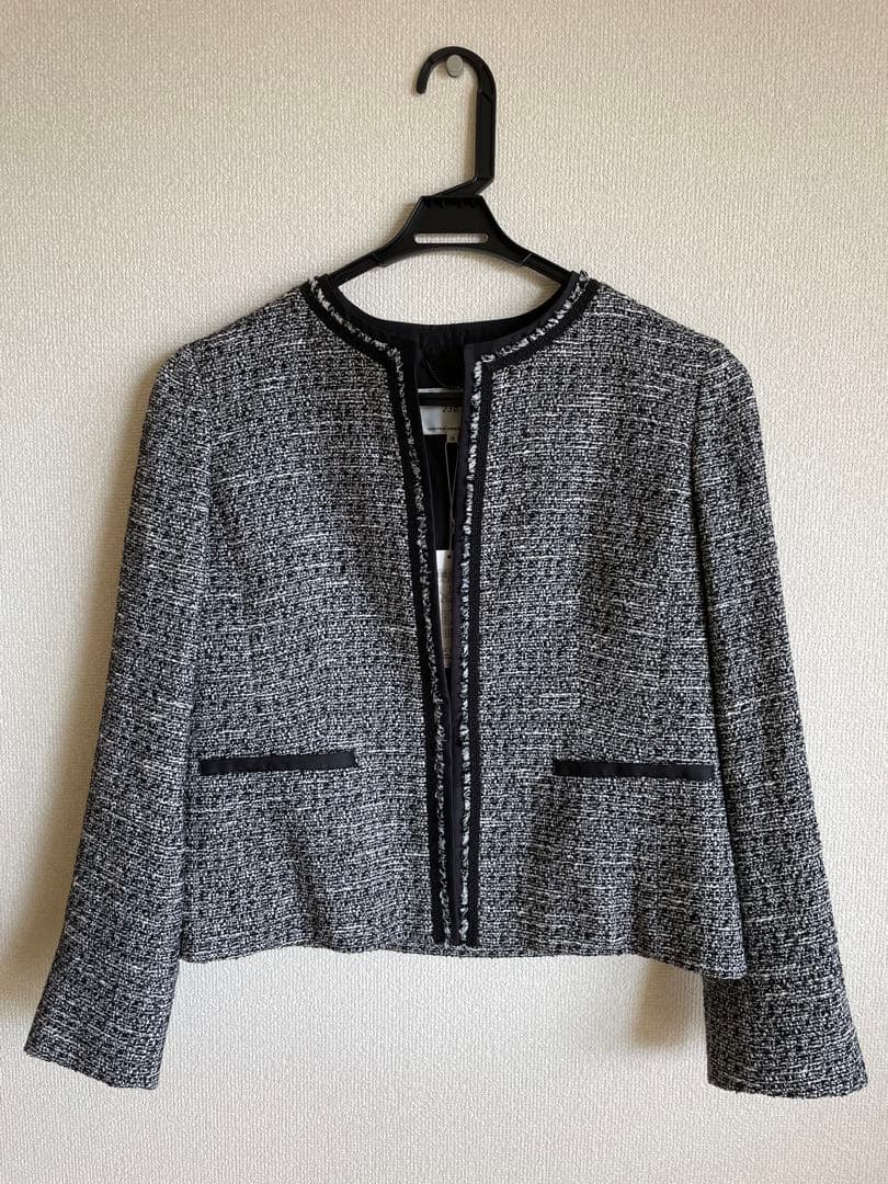 【23区】38(9)サイズ ツイードノーカラージャケット