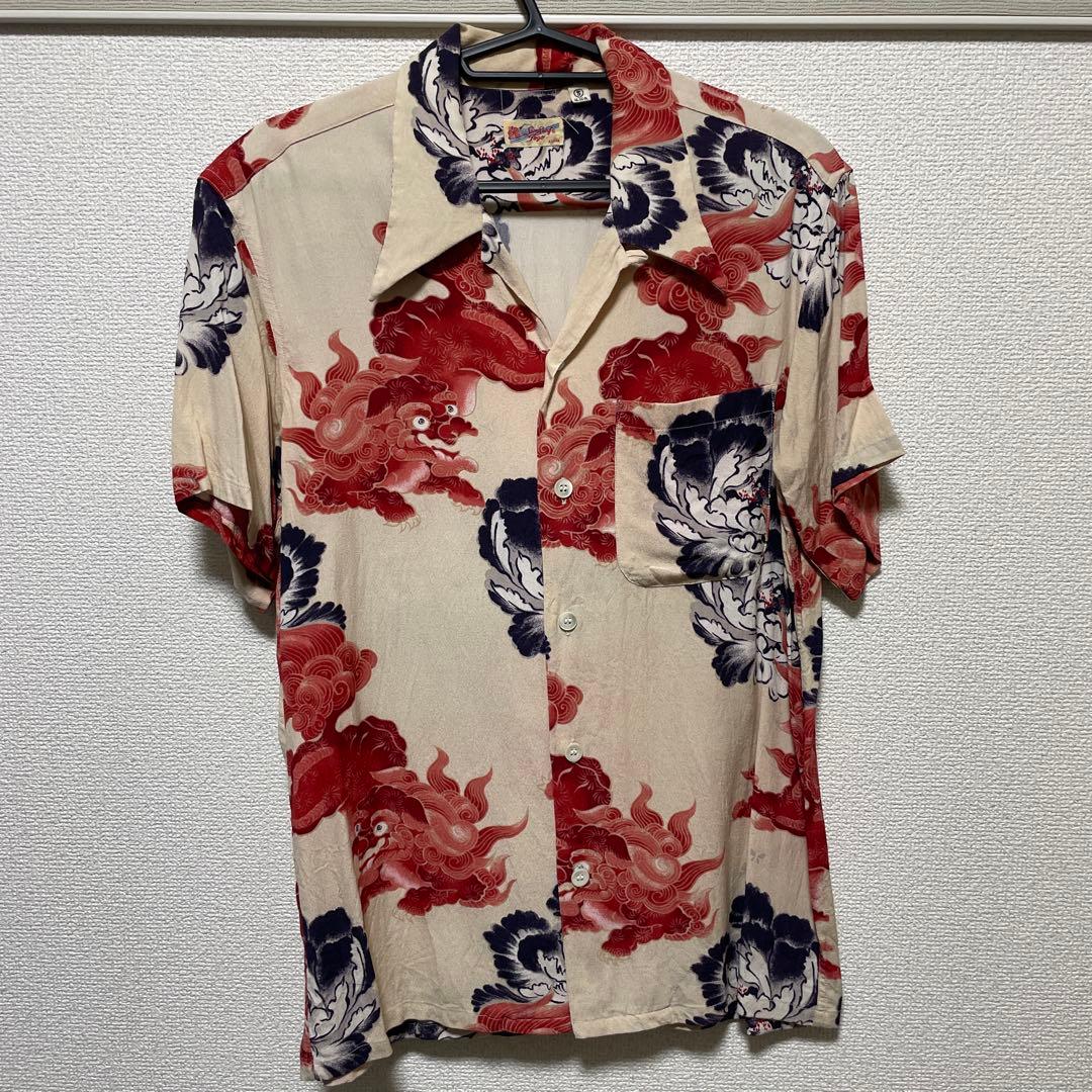 希少　サンサーフ　アロハシャツ　唐獅子牡丹　和柄　レーヨン　東洋　メンズ