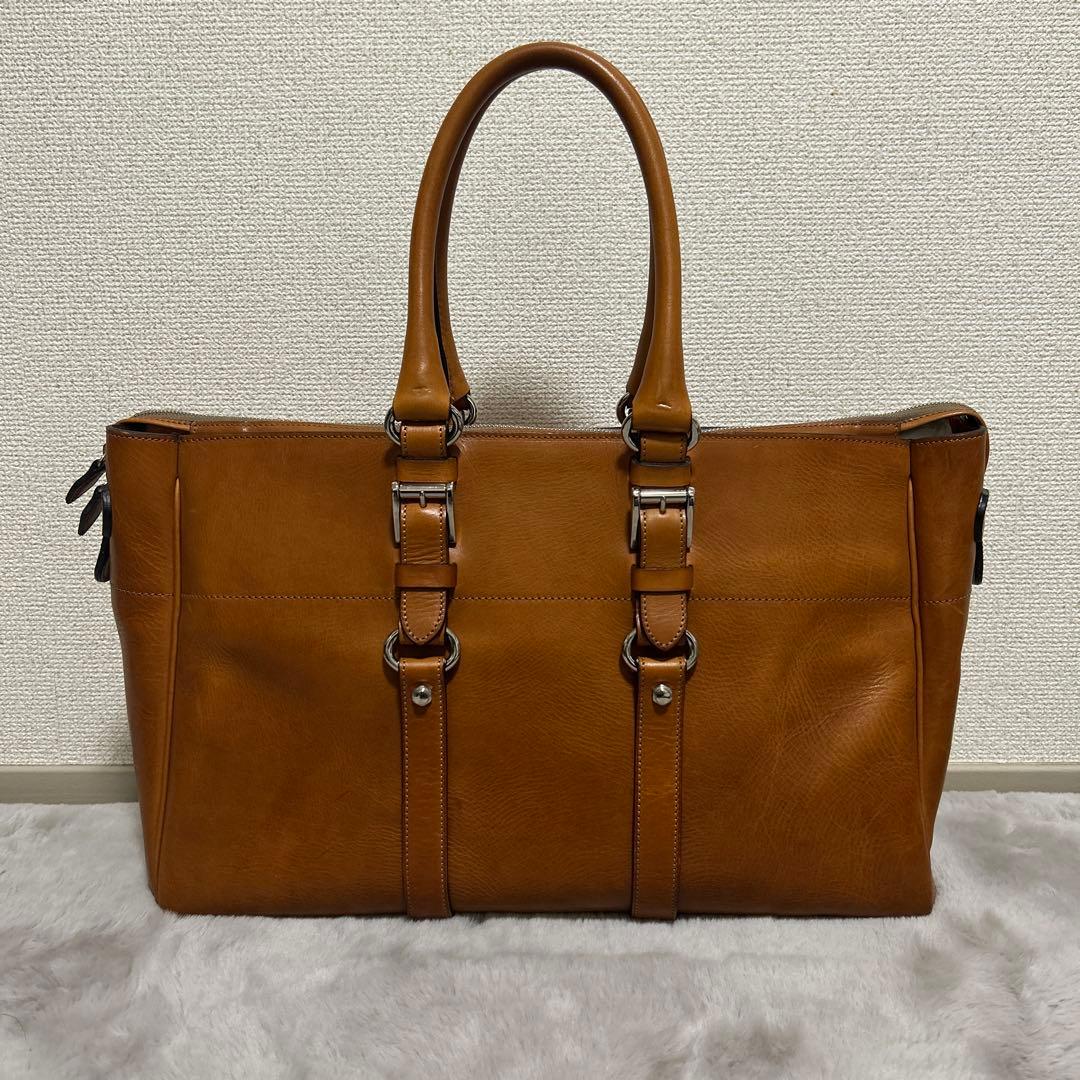 万双 マンソウ 双鞣和地 トートバッグ ビジネスバッグ