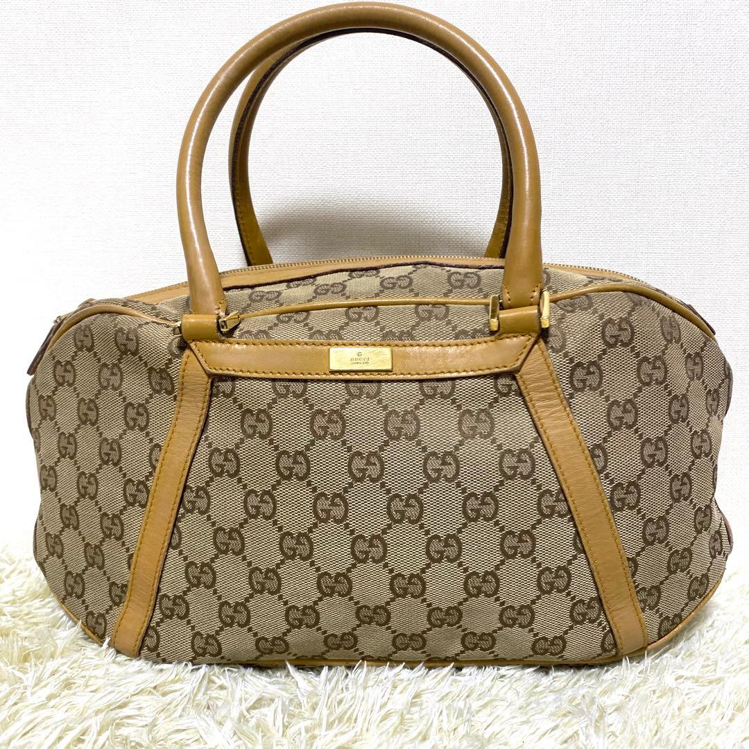GUCCI グッチ✨ ボストンバッグ GGキャンバス ハンドバッグ ゴールド金具