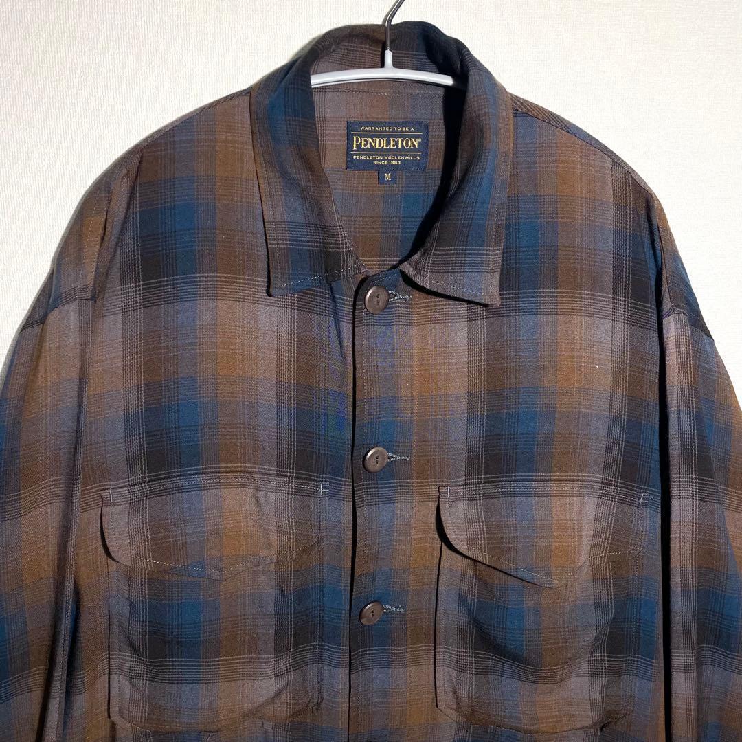 【美品/希少】ペンドルトン オンブレ シャツ ボード ダーク L相当