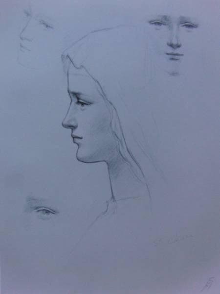 船越保武、聖クララ、希少額装用画集画、大判、新品高級額装付