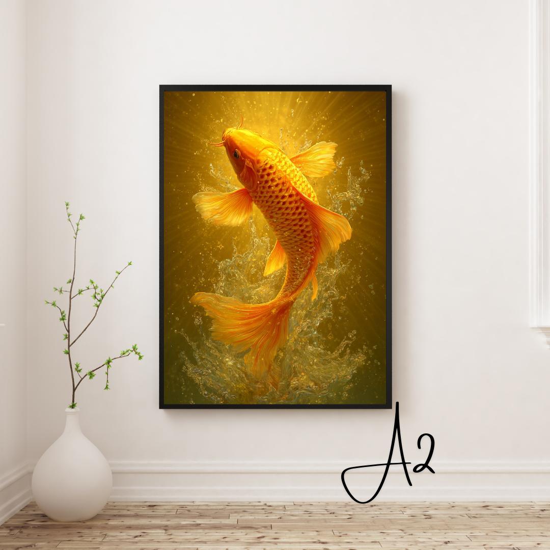 金運を呼ぶ✨黄金の鯉 ✨No.11 【開運•風水•絵画風•ヒーリングアート