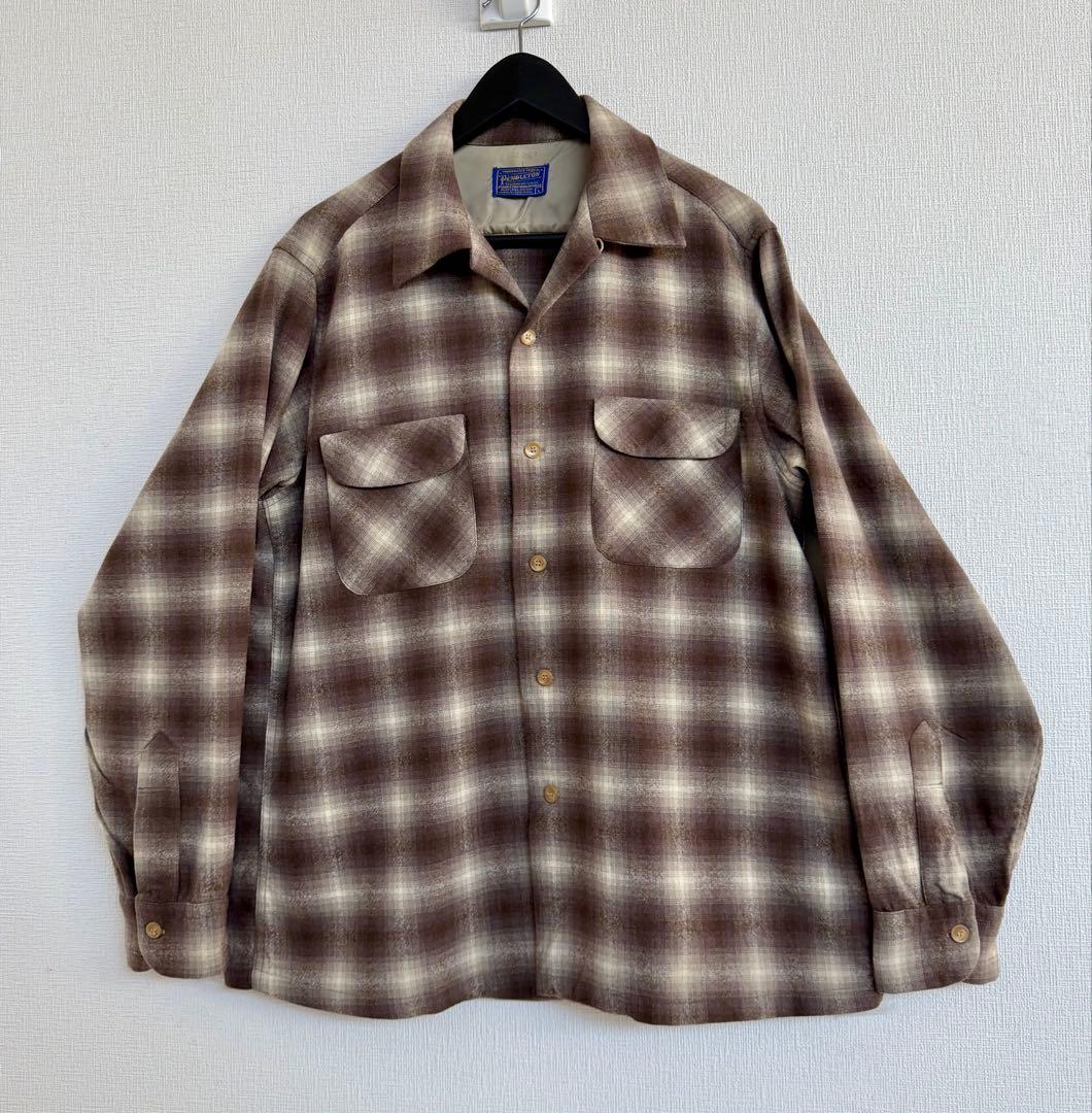 超超スペシャル 60s ペンドルトン オンブレ チェック シャツ L ブラウン