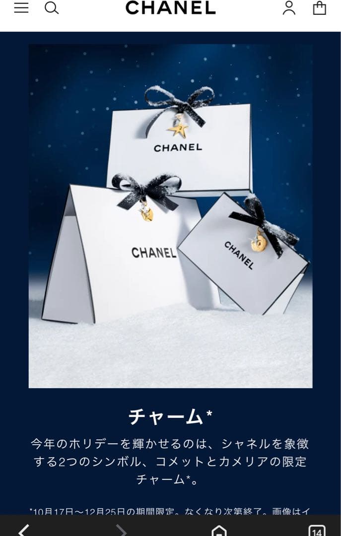 シャネル ホリデー 2025 チャーム カメリア 限定 2個 - メルカリ