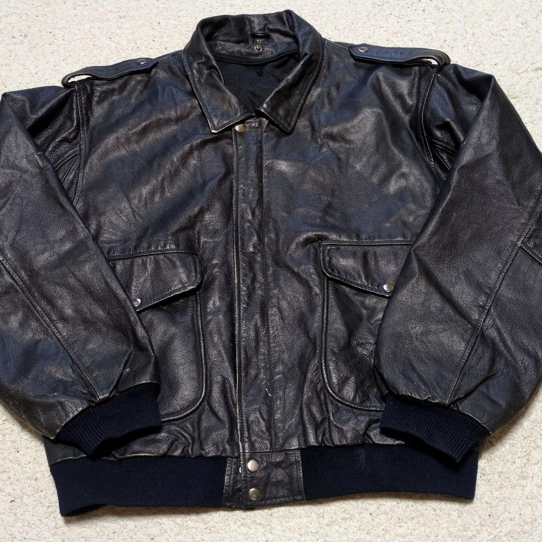 2-20 90s古着VINTAGEレザージャケット黒サイズXXL - メルカリ