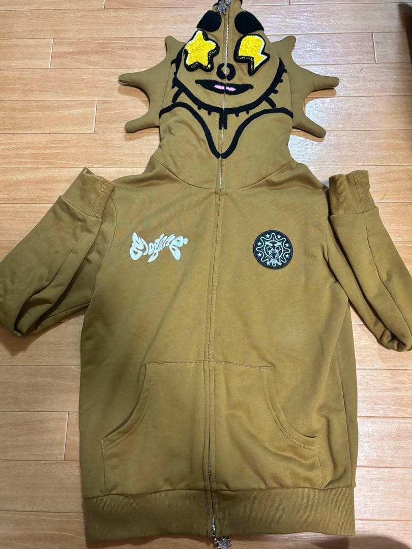 100%正規品 GloGang ブラウンフルジップパーカー