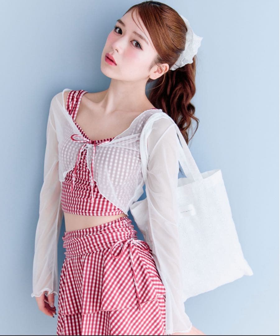 【新品】OLIVE des OLIVE レース羽織付リボンswim wear 3点セット】レース羽織付リボンswim wear | OLIVE des OLIVE(オリーブ