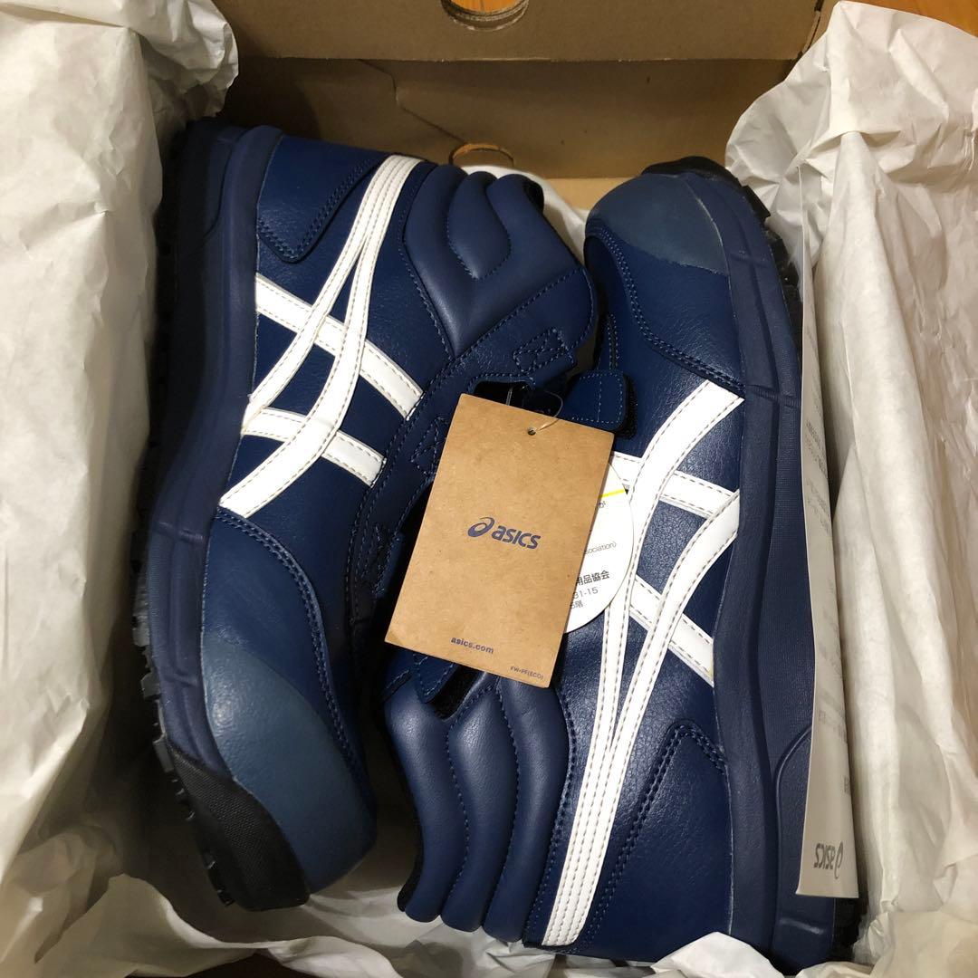 asics アシックスCP302 ウィンジョブ ハイカット安全靴 27cm紺／白