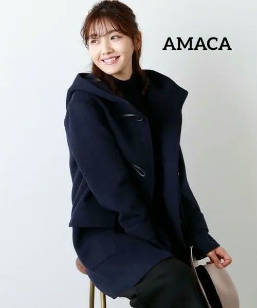 【新品タグ付き】アマカ　AMACA ウールリバー　ダッフルコート　sanyo