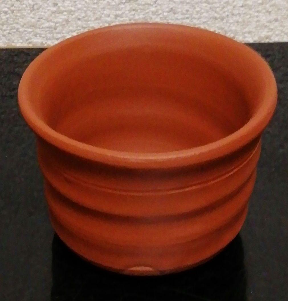 常滑焼名工 初代山田常山造 朱泥 細字彫 後赤壁賦文 後手 茗壺 共布/共箱