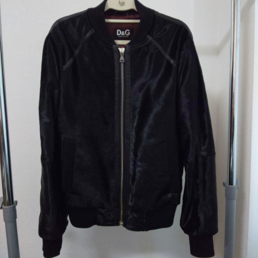 DOLCE&GABBANA レザーブルゾン44 ハラコ 希少 ドルチェアンドガッバーナ レザーキルティングブルゾン メンズ SIZE 44