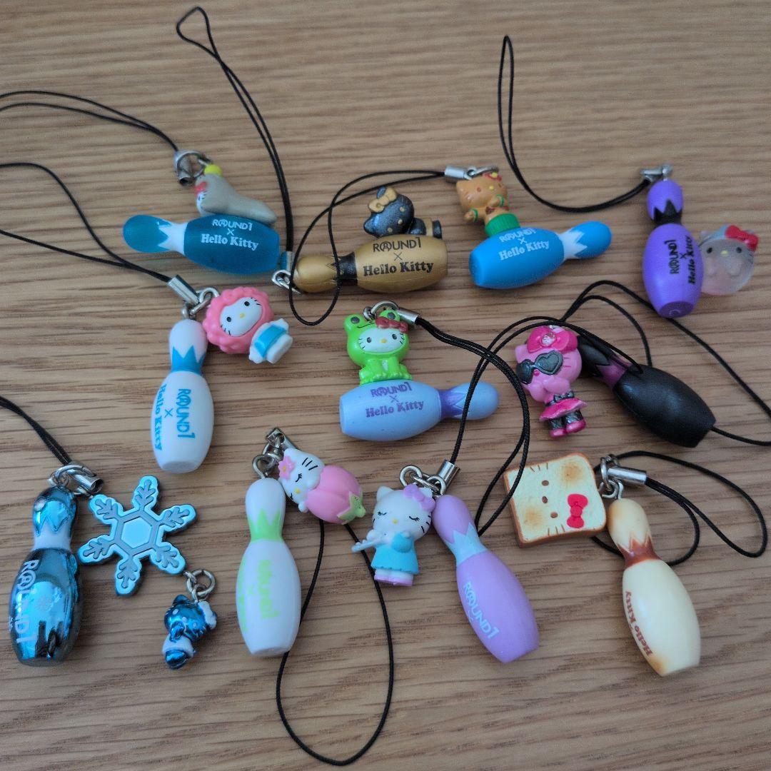 ハローキティ ストラップ 11個セット・クリーナーミラーセット2個