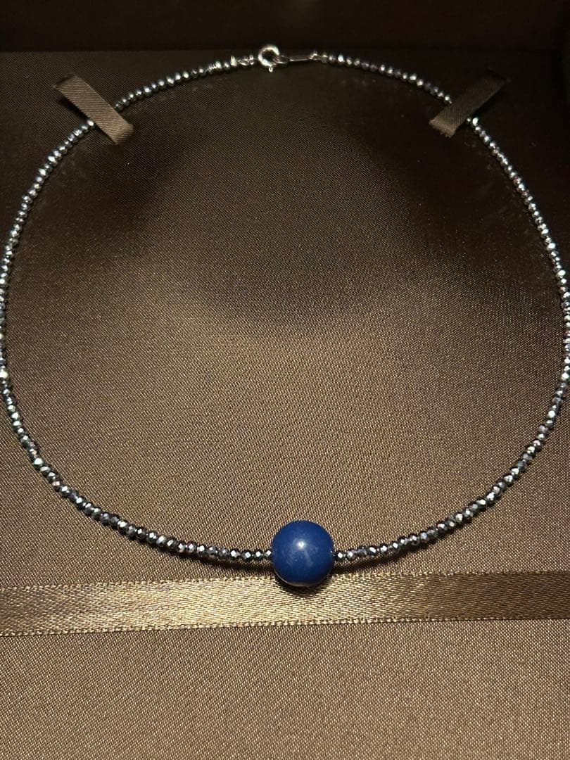 ラピスラズリ　約1㎝大　ラドン/テラヘルツ　ネックレス　ハロウィンセール