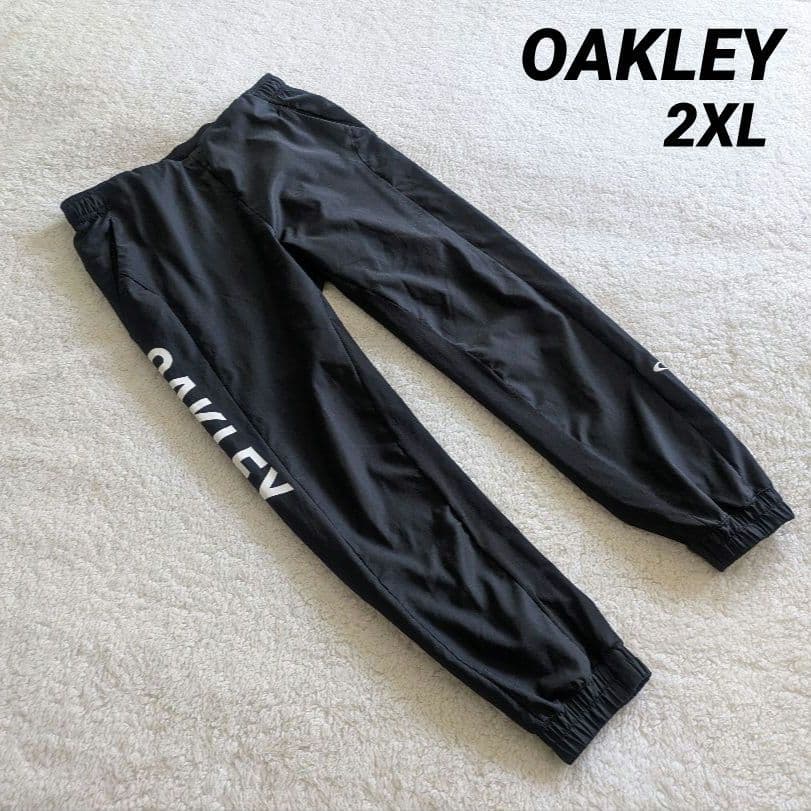 OAKLEY　大きめ トレーニングパンツウーブンパンツ ブラック　2XL