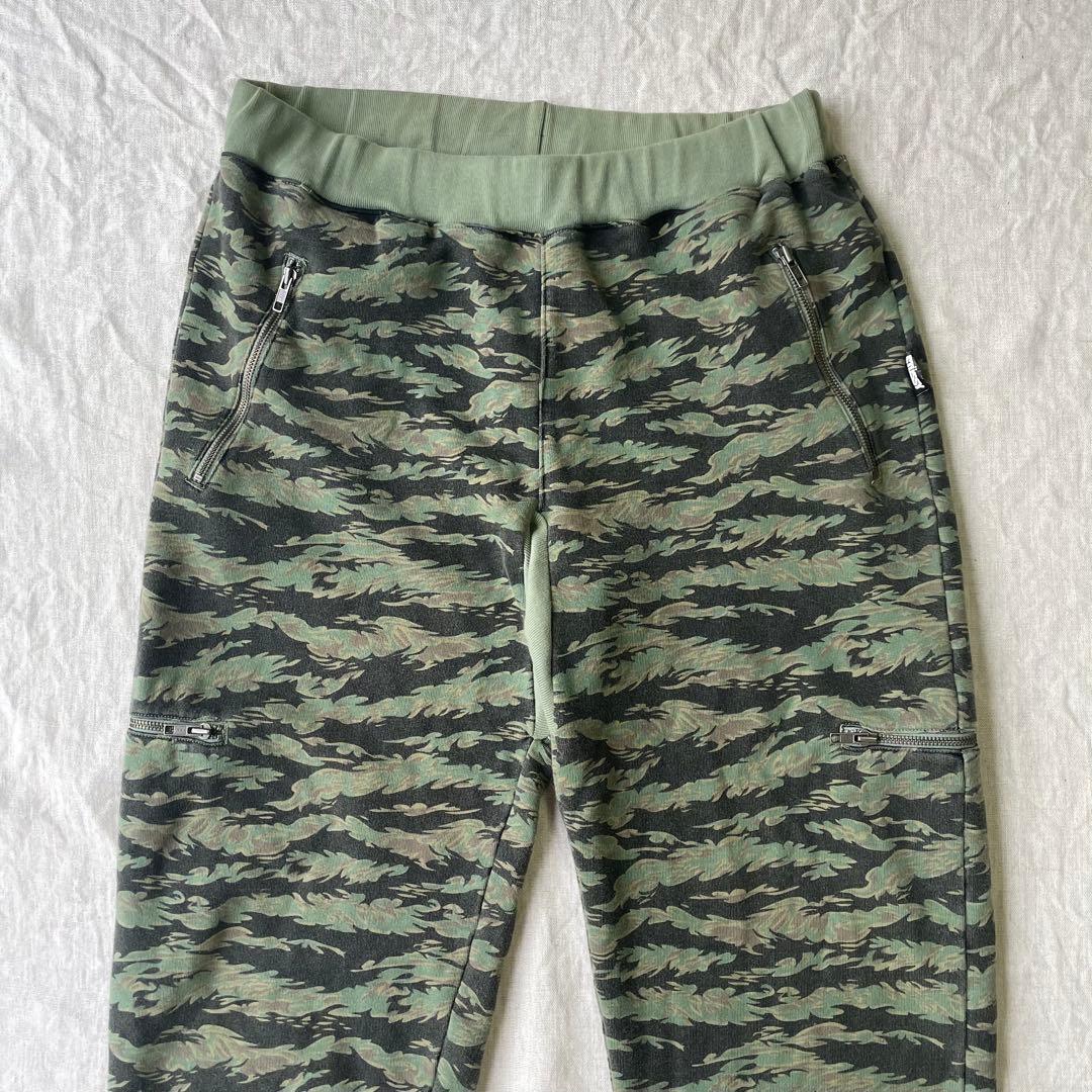 STUSSY ステューシー タイガーカモ ジップ スウェットパンツ 迷彩 M