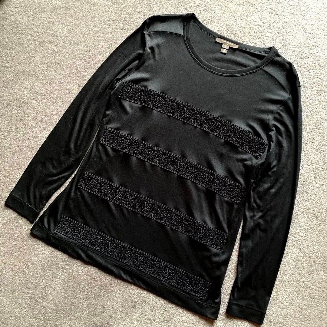 【試着のみ　極美品】シルク混　ルイヴィトンブラウスブラック　Ｌサイズ　黒　レア品