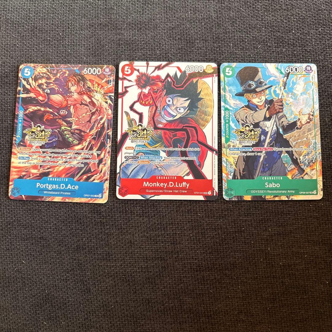 英語版ワンピースカード　3rd　anniversary 三兄弟 英語版 ルフィ 3rd Anniversary ワンピースカード｜Yahoo!フリマ（旧