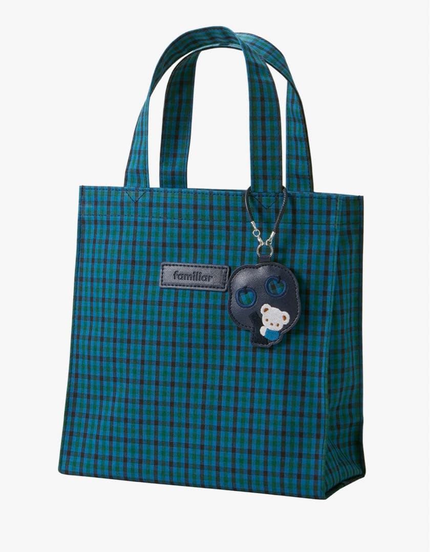 最終値下げ　新品　ファミリア　トートバッグ小　緑チェック