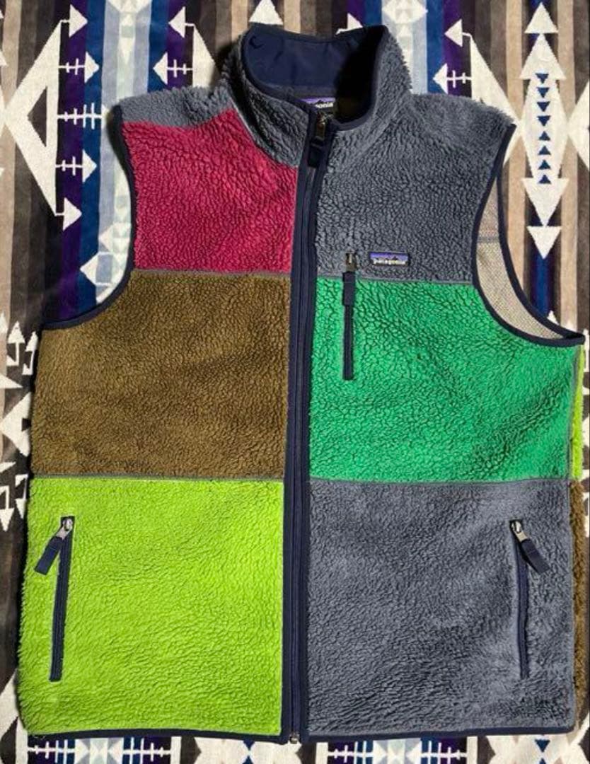 Patagonia RETRO X ベスト パッチワーク マルチカラー　XL