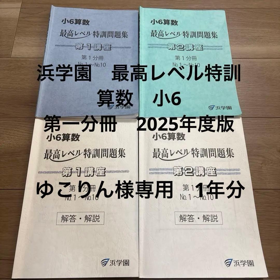 浜学園　最高レベル特訓　算数　小6 2025年度版 浜学園 小6年 算数 最高レベル特訓問題集 第1講座 難問解説集2 講義No