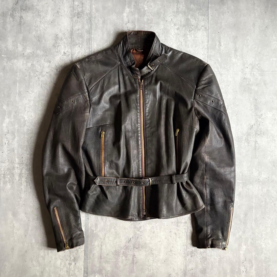【70s vintage】ライダースジャケット　シングル　本革　片爪　短丈　古着 USA製 【Schott NYC ショット】レザーシングルライダースジャケット