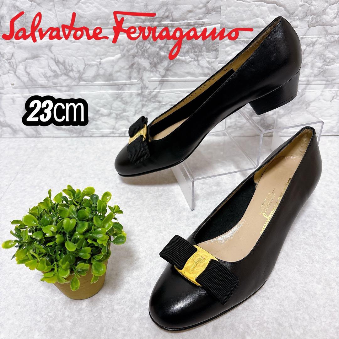 ⭐美品⭐フェラガモ パンプス ヴァラリボン 黒 ヒール 6 23㎝